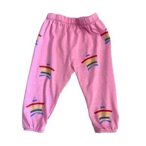 Lauren Moshi Pink Rainbow Star Graphic Joggers | 6/12M
